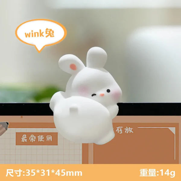CharmCritters β Pink Pig & Cat Mini Desktop Decoration Toys