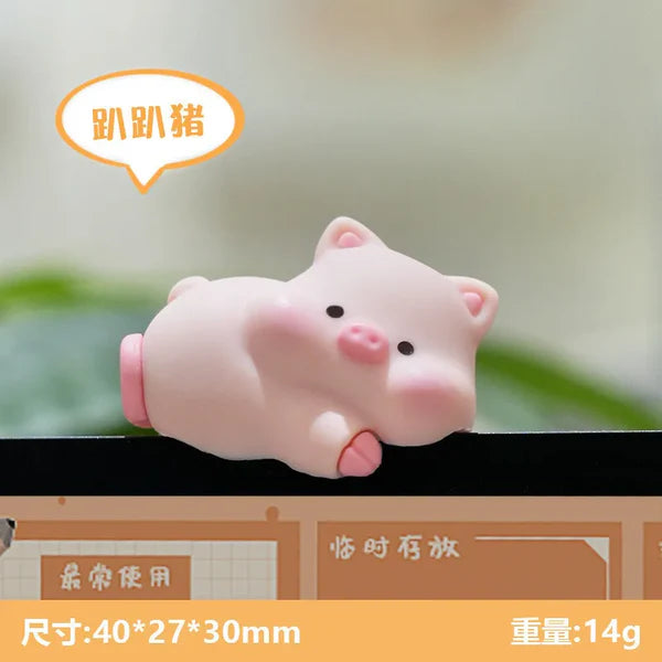CharmCritters β Pink Pig & Cat Mini Desktop Decoration Toys