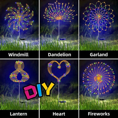 Solar LED Firework Fairy Lights – Outdoor Garden Decoration for Lawn, Pathway & Festive Events