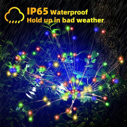 Solar LED Firework Fairy Lights – Outdoor Garden Decoration for Lawn, Pathway & Festive Events