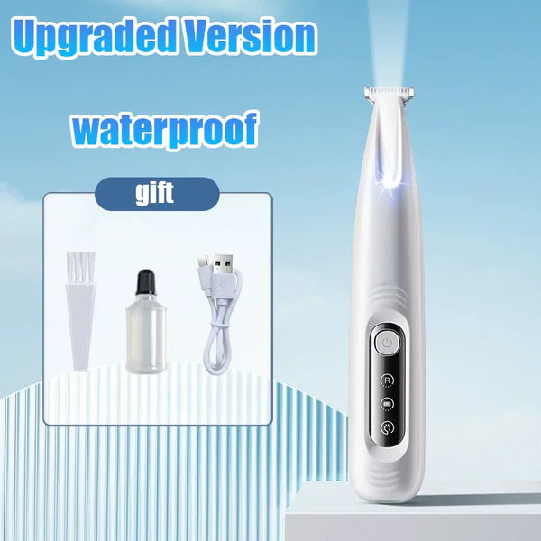 Upgrade Dog Paw Trimmer with LED Light – Waterproof Portable Pet Hair Clipper with Display &amp; 18mm Widened Blade