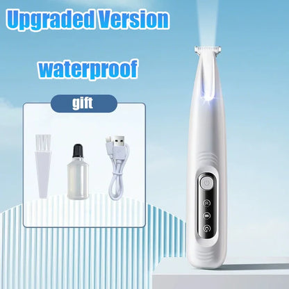 Upgrade Dog Paw Trimmer with LED Light – Waterproof Portable Pet Hair Clipper with Display &amp; 18mm Widened Blade