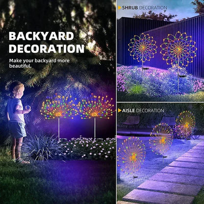 Solar LED Firework Fairy Lights – Outdoor Garden Decoration for Lawn, Pathway & Festive Events