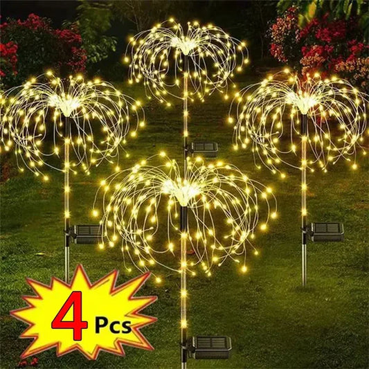 Solar LED Firework Fairy Lights – Outdoor Garden Decoration for Lawn, Pathway & Festive Events