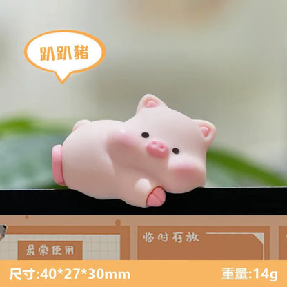 CharmCritters – Pink Pig &amp; Cat Mini Desktop Decoration Toys