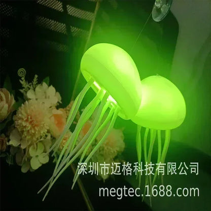 Cartoon Dancing Jellyfish Night Light – RGB Gradient LED Bedside Lamp with Voice Control & Type-C Charging